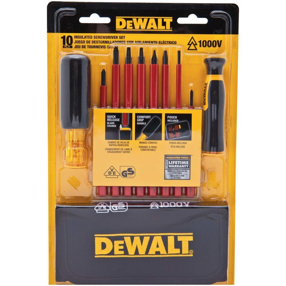 DEWALT Juego de destornilladores con aislamiento eléctrico por 10 piezas (DWHT66417)