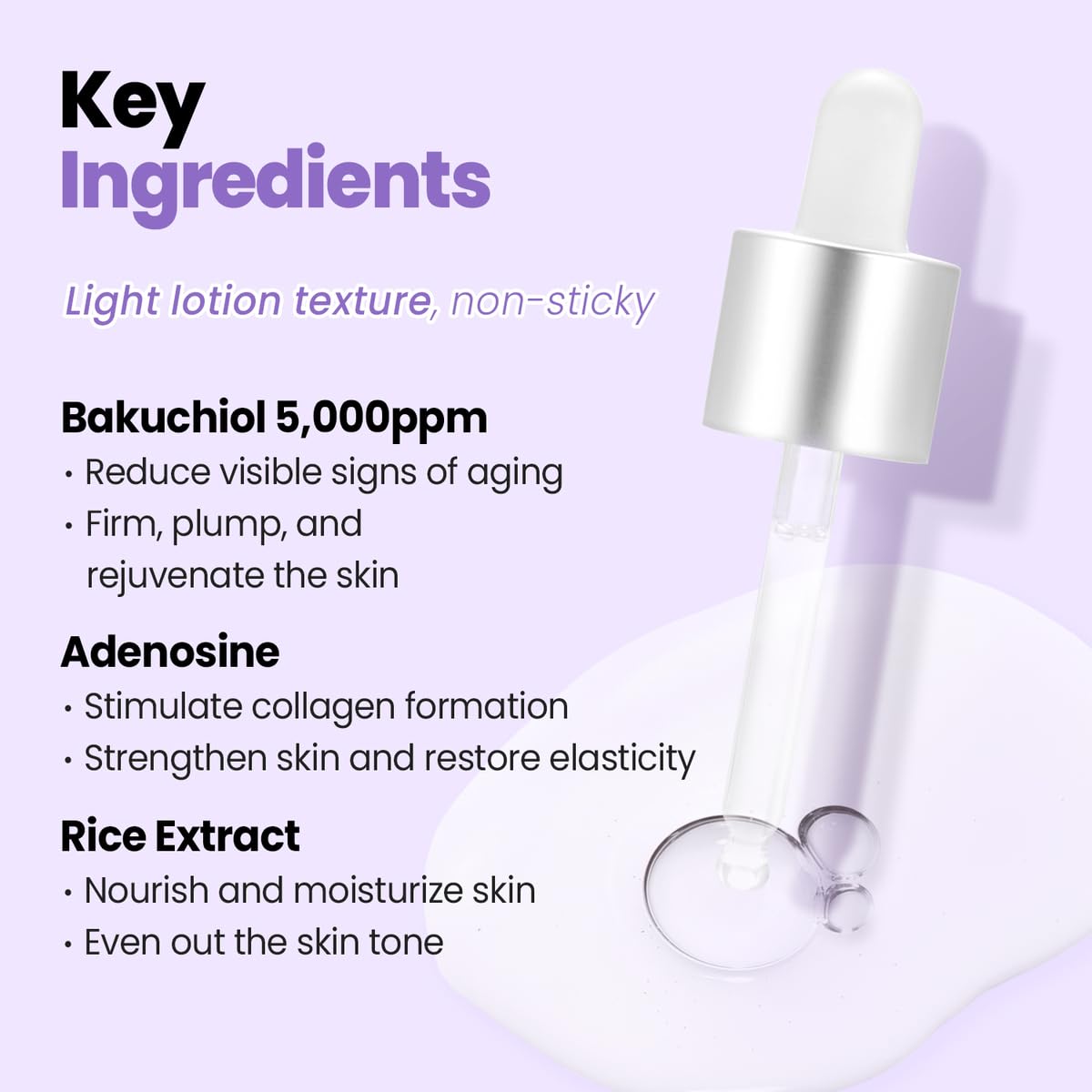 Glam Up Firm Hydrating Bakuchiol Serum - Anti-Aging Retinol Alternative Serum, Blur Fine Lines, Wrinkles, and Dark Spots, Hydrate Facial Skin, Cruelty-Free (1.01 Fl Oz)