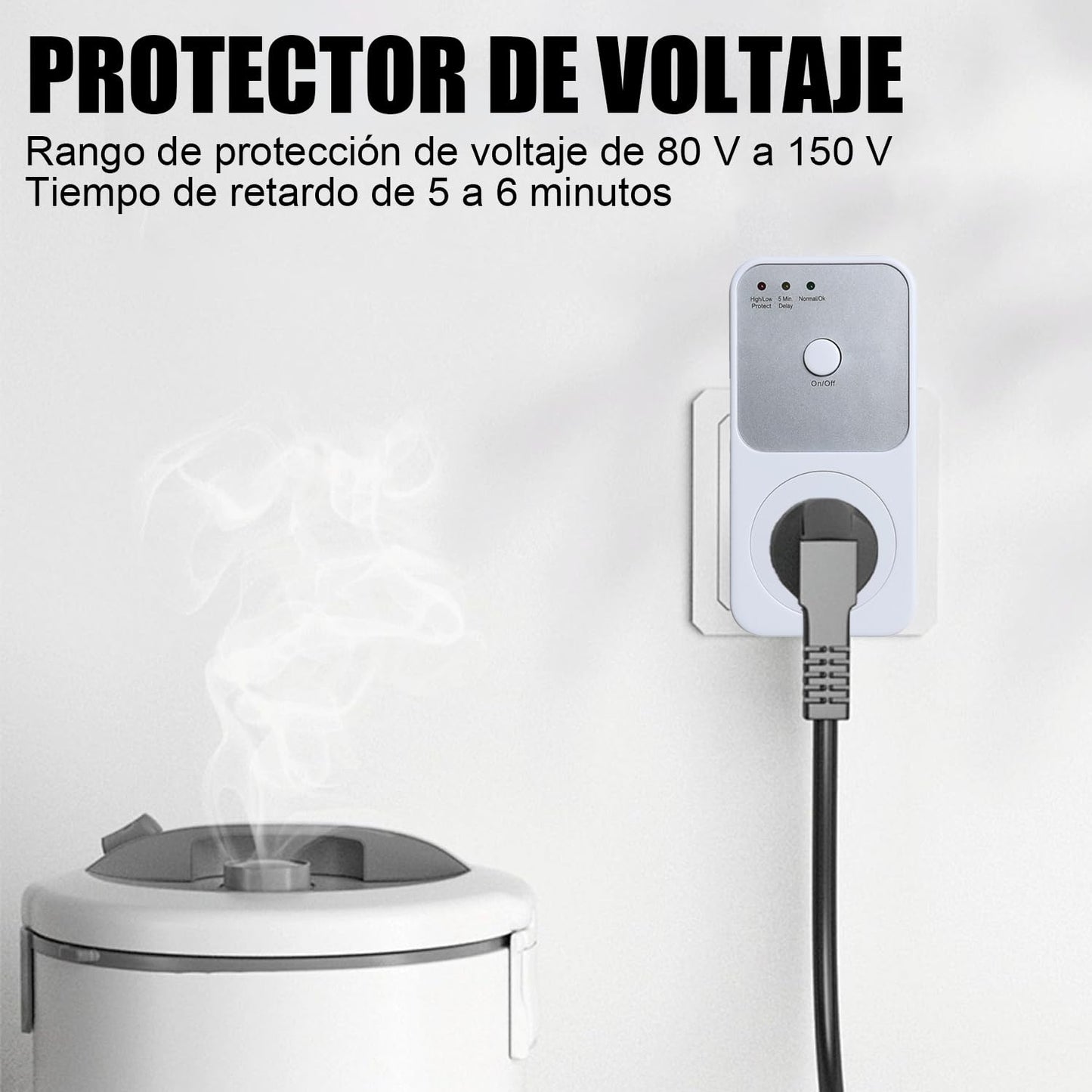 Protector de Voltaje VIEGLM Blanco Multifunción para Refrigerador, TV, Lavadoras y Frigoríficos
