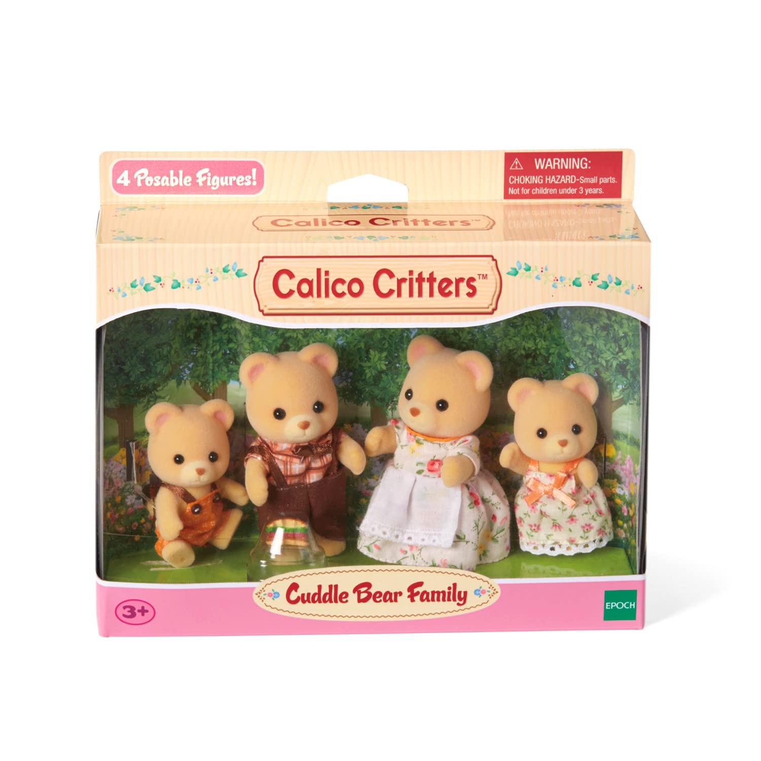 Calico Critters Cuddle Bear Family, muñecas, Cifras de casa de muñecas, Juguetes coleccionables, 4 Unidades