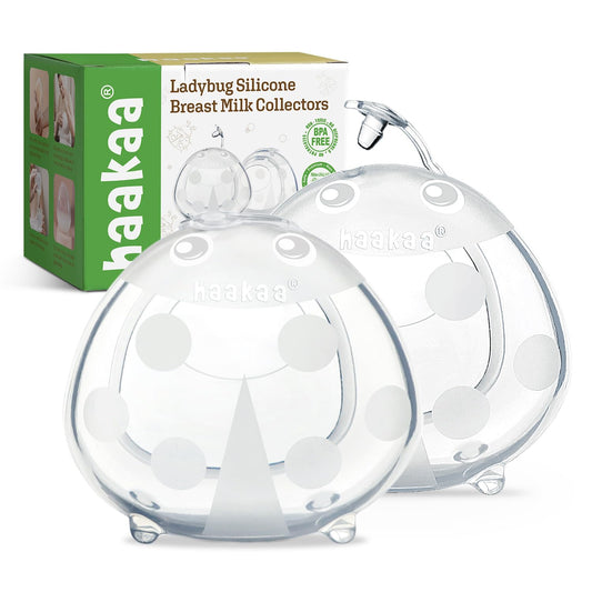 Haakaa Ladybug recolector de leche materna de silicona extra flexible y reutilizable sin BPA 2 piezas 75 ml