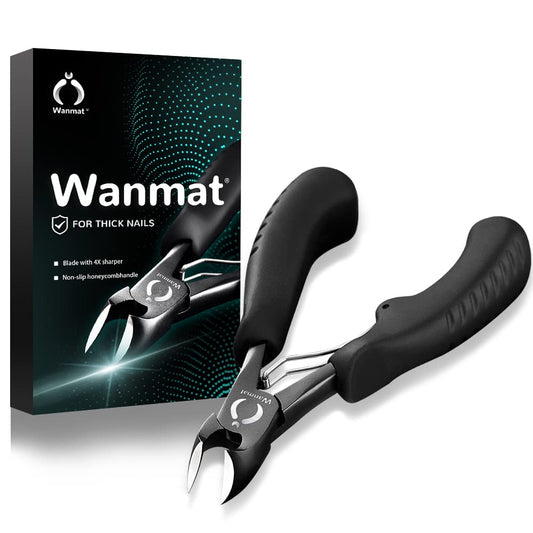 Cortaúñas para dedos de los pies, podólogos, cortaúñas para uñas gruesas para personas mayores, para hombres, Wanmat (negro)