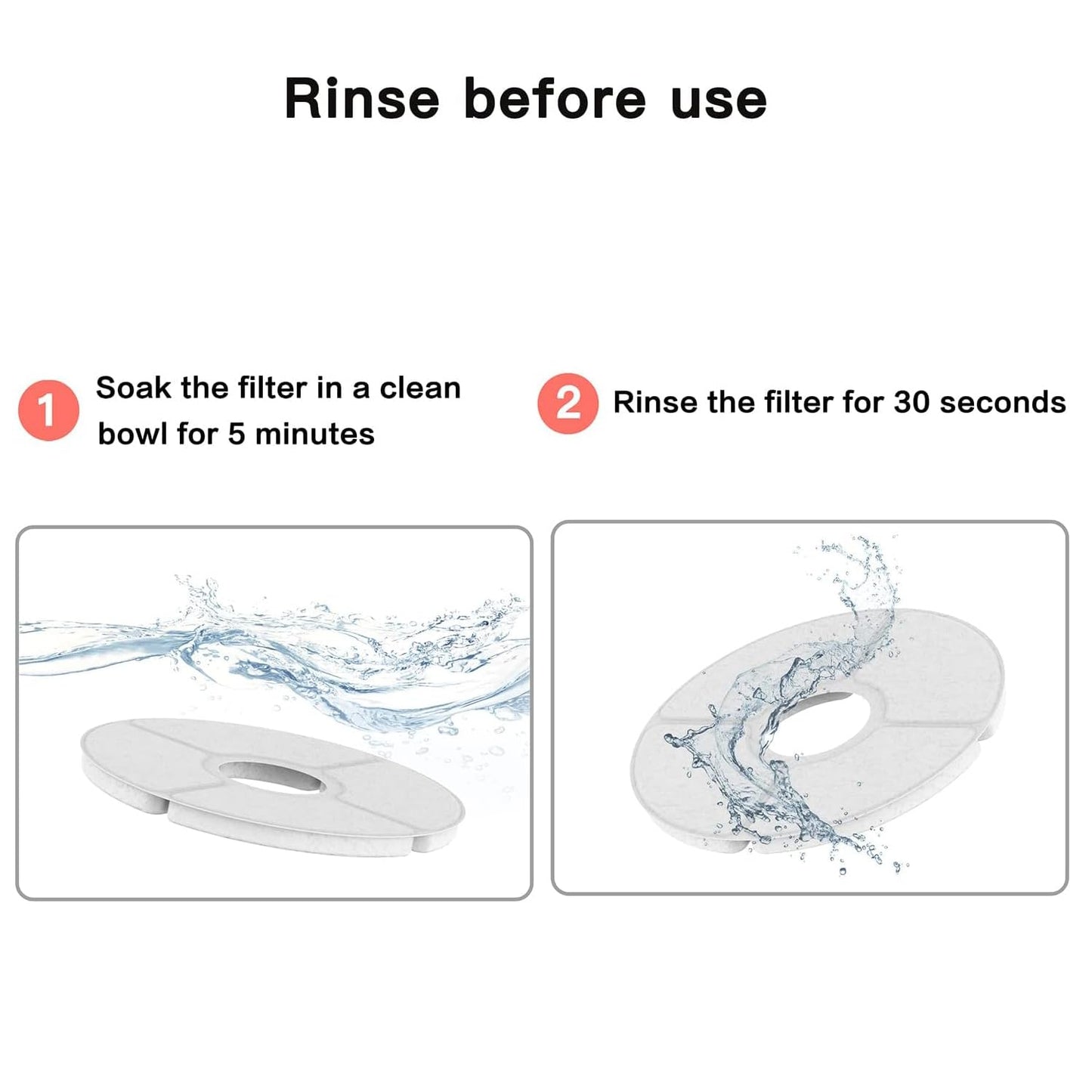 BeQ - Paquete de 12 filtros de repuesto para fuente de agua E1 Infinity Gato, juego de 6 meses de filtros de repuesto para fuente de agua para mascotas, dispensador de perros