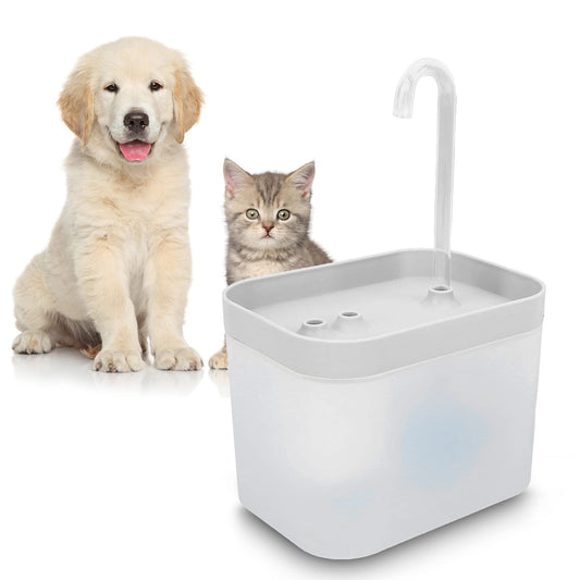 ciciglow Fuente de Agua para Gatos, 1.5 L, Flujo de Circulación Automático Silencioso, Impermeable, 11x13x15.5 Cm (Blanco Transparente)