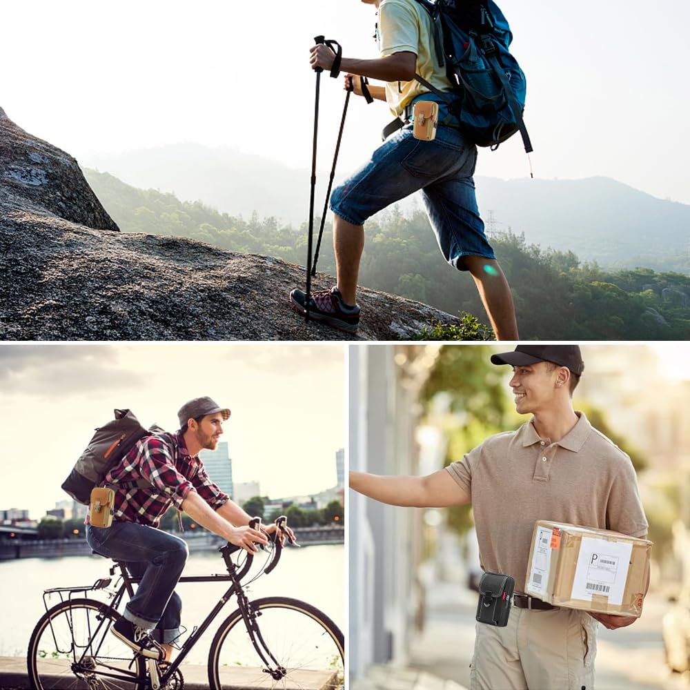 Funda para Cinturón de Celular, Bloquee el Bolso Portátil del Teléfono de los Hombres de la Cremallera, Funda Táctica Multiusos Teléfono para Trabajo, Senderismo, Camping, Barbacoa, Rescate (Negro)