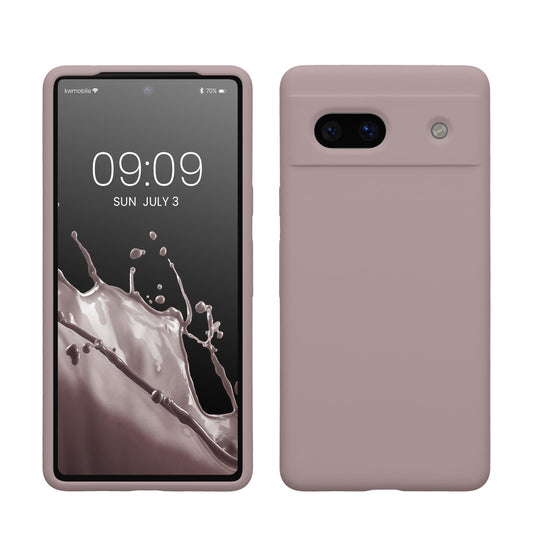 kwmobile Carcasa Compatible con Google Pixel 7a Funda - Case TPU y Silicona antigolpes - Apto Carga inalámbrica - Lila Color Carne