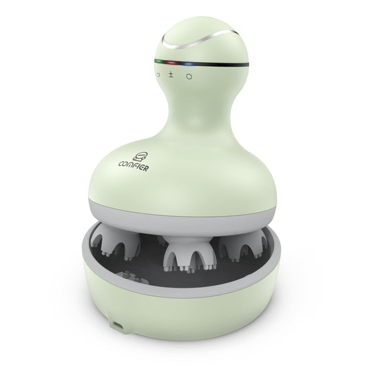 COMFIER Masajeador De Cuero Cabelludo, Rascador De Cabeza Eléctrico, Masajeador De Cabeza Portátil Para El Crecimiento Del Cabello Con 84 Nodos De Masaje De Silicona, Masajeador Dog&Cat, Rec
