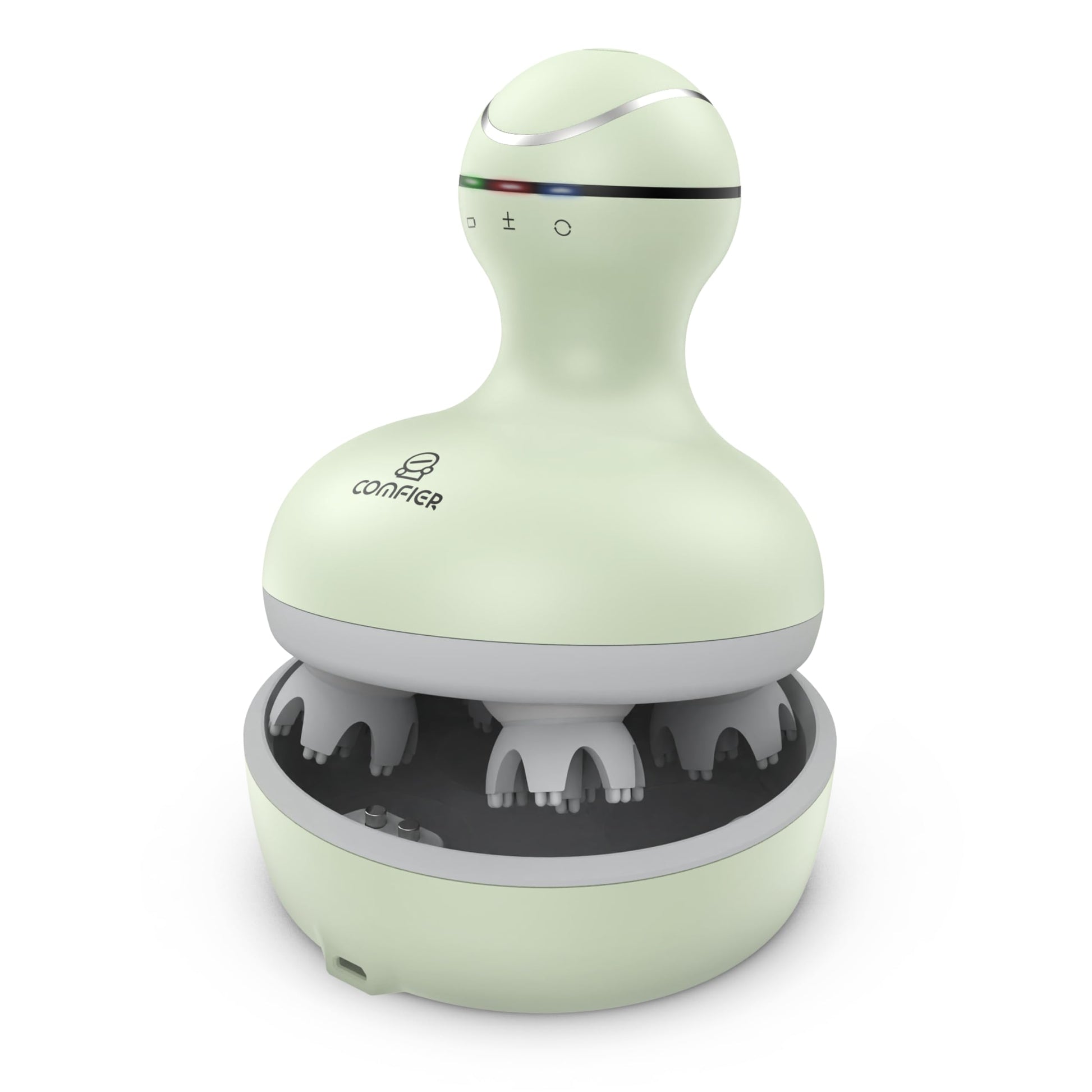 COMFIER Masajeador De Cuero Cabelludo, Rascador De Cabeza Eléctrico, Masajeador De Cabeza Portátil Para El Crecimiento Del Cabello Con 84 Nodos De Masaje De Silicona, Masajeador Dog&Cat, Rec