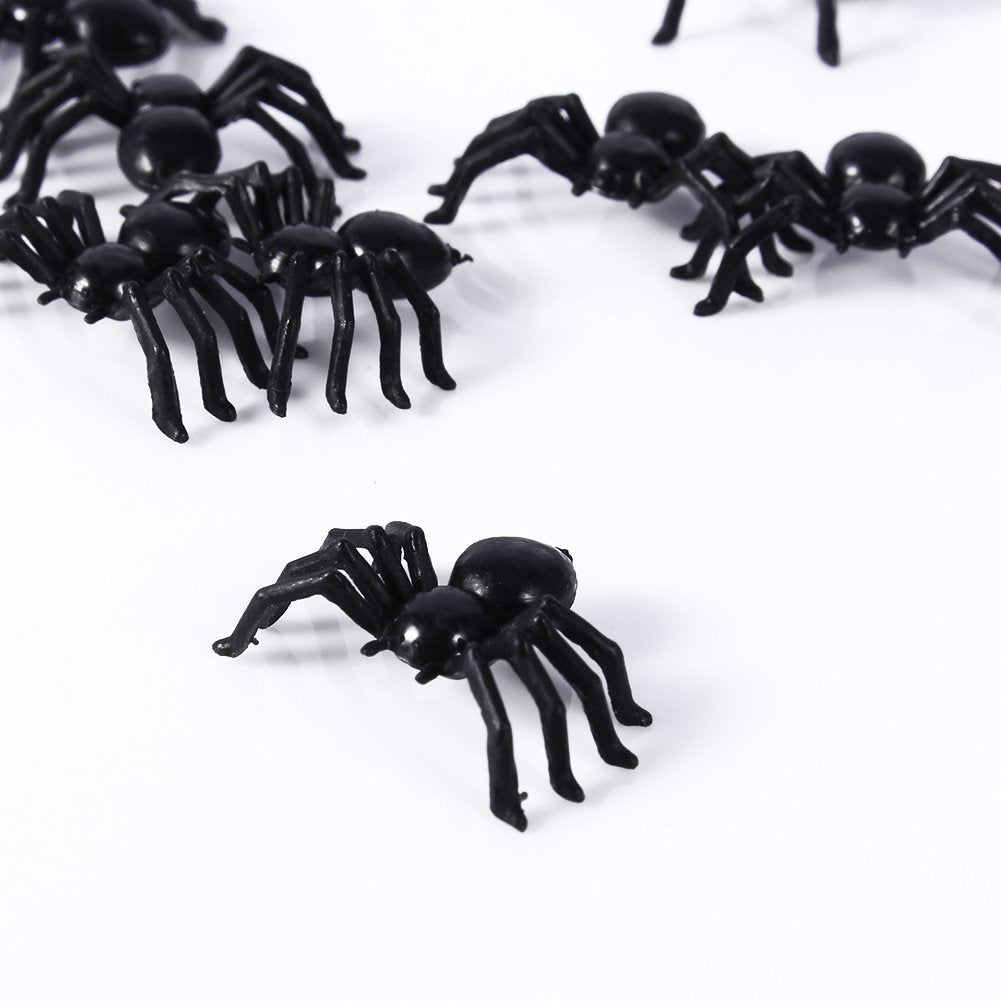 Insectos de Juguete Araña Gigante Halloween 50pcs 2cm para Fiestas Decorativas