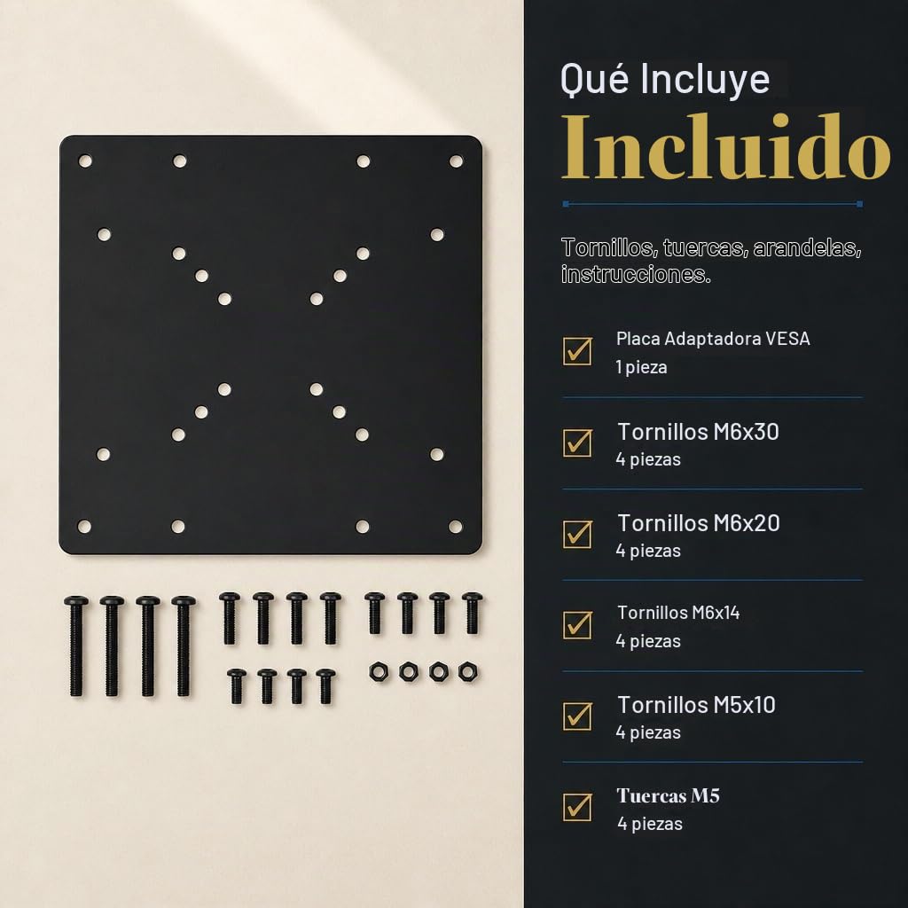 Placa Adaptadora de Montaje VESA Mount-It! Acero Gran Calibre con Kit de Conversión para Monitor y TV