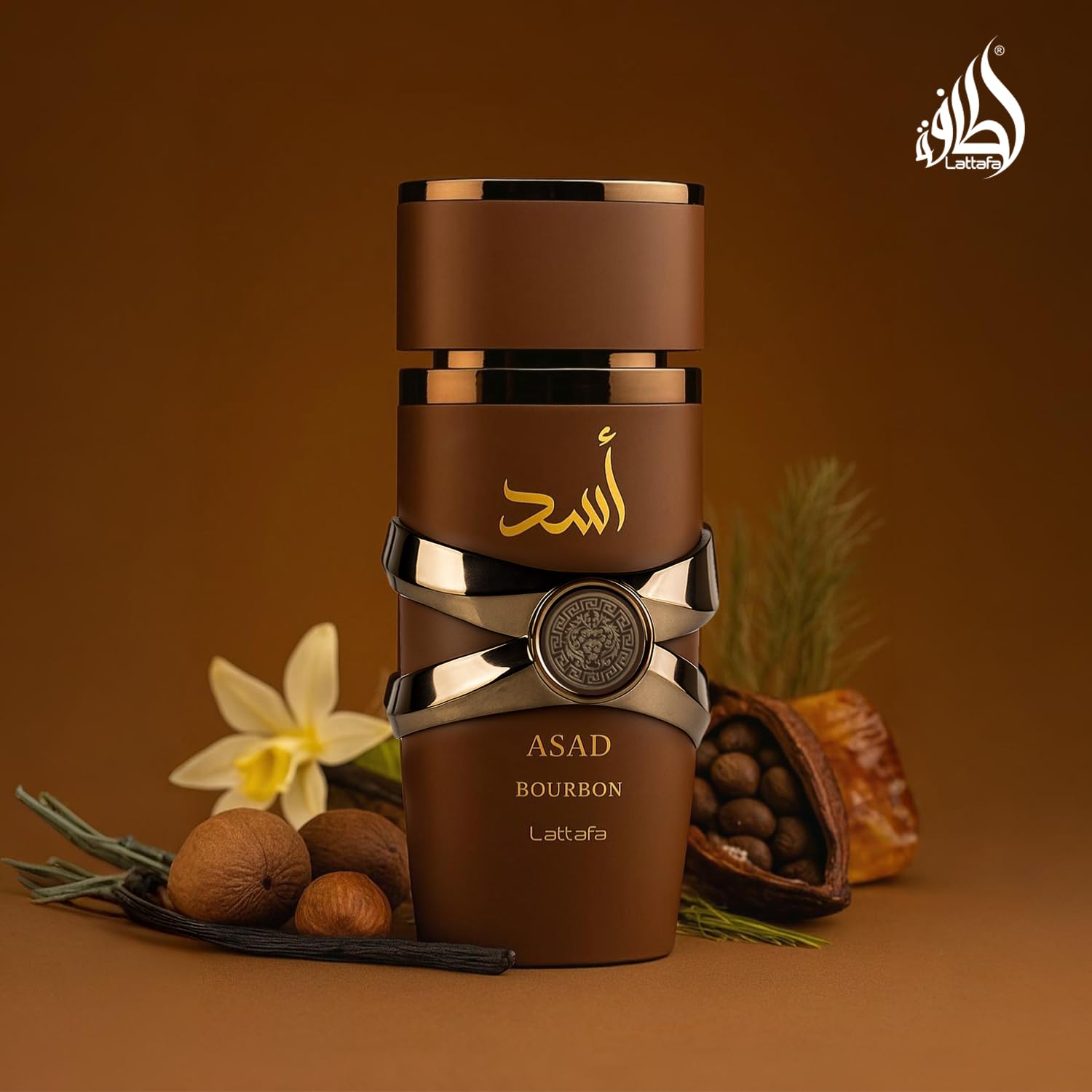 Lattafa Asad Bourbon Eau de Parfum Spray for Unisex, 3.4 Ounce