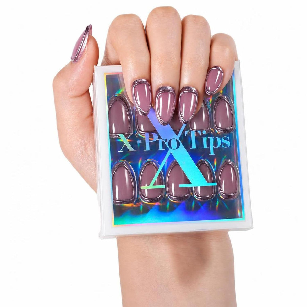 SXC Uñas postizas de la marca Cosmetics | Serie X1, almendra corta (036 Amethyst Velvet)