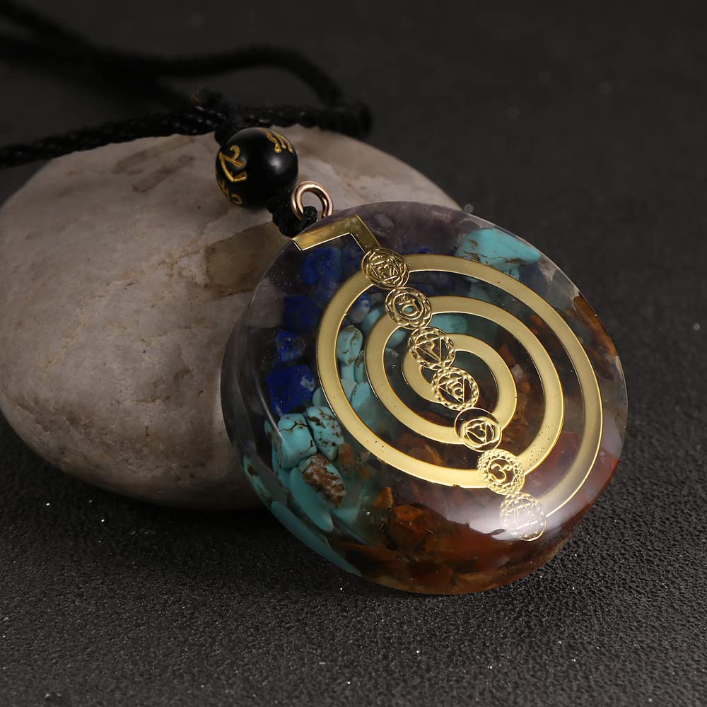 Collar 7 Chakras Orgonita Cuarzo Reiki Chacras Amuleto Energía y Protección Espiritual Yoga Equilibrio de Energía Bienestar Curativo Curación