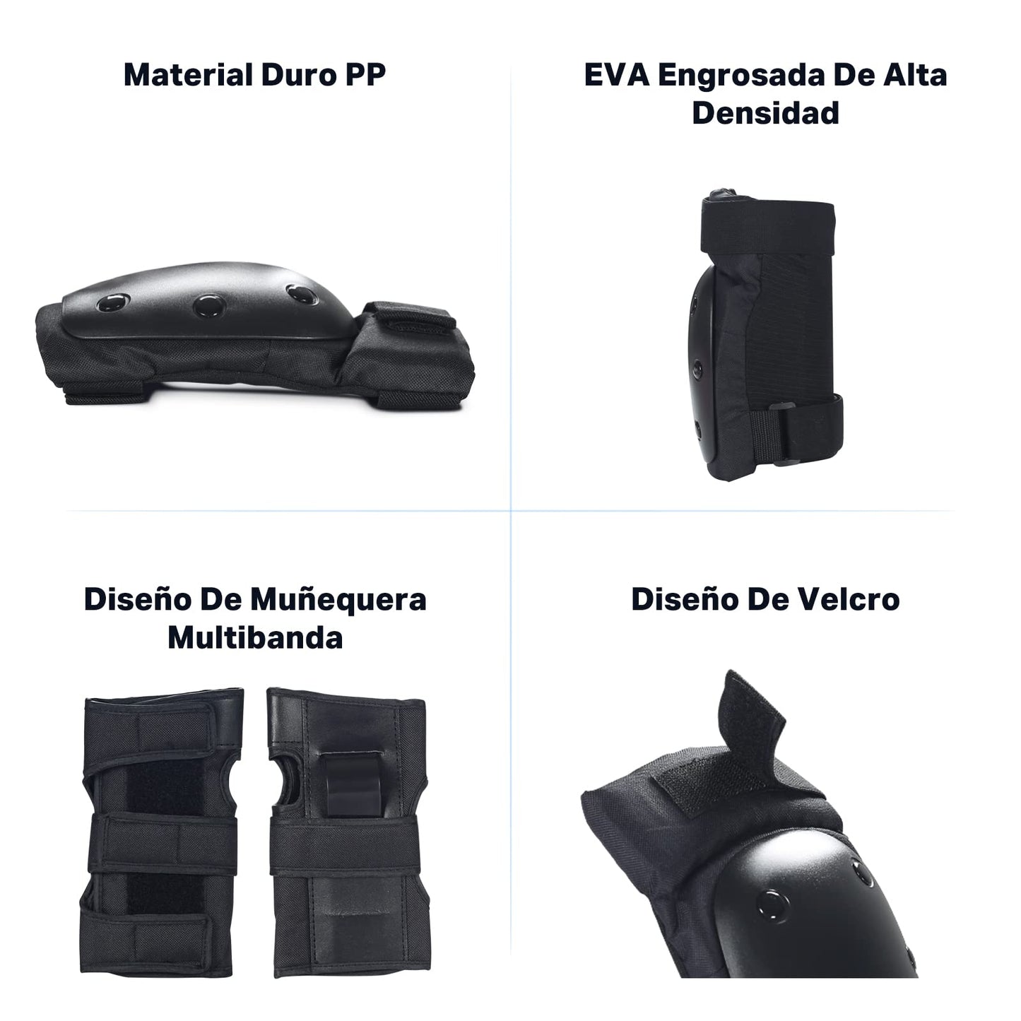 Cascos Bicicleta SEEDARY con Kit de Protección Negro para Niños Jóvenes y Adultos