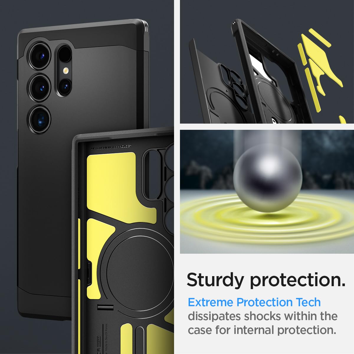 Funda Spigen Magnetic Negro Resistente a los Choques para Samsung Galaxy S24 Ultra
