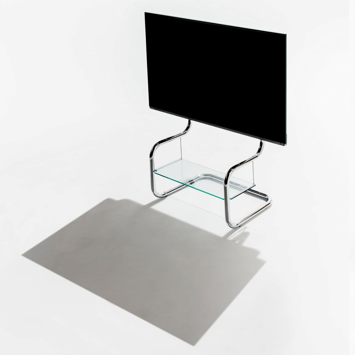 Soporte de TV zeitgeist moderno minimalista gris con Estante de Metal y Montaje Ajustable