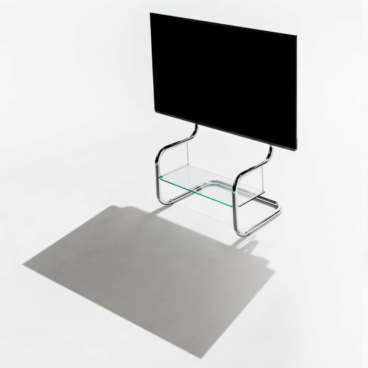 Soporte de TV zeitgeist moderno minimalista gris con Estante de Metal y Montaje Ajustable