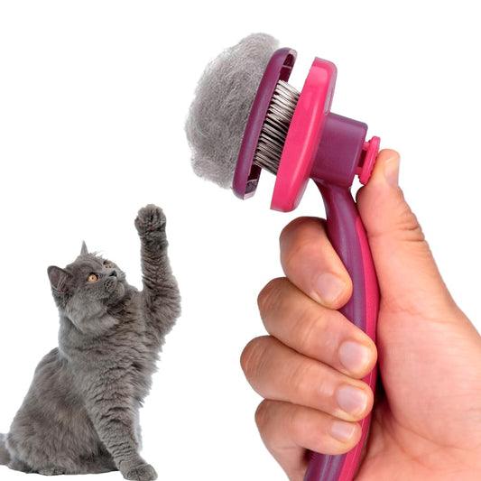 Fancy Pets Carda Cepillo con Botón de Autolimpieza para Perros y Gatos Tamaño Chico