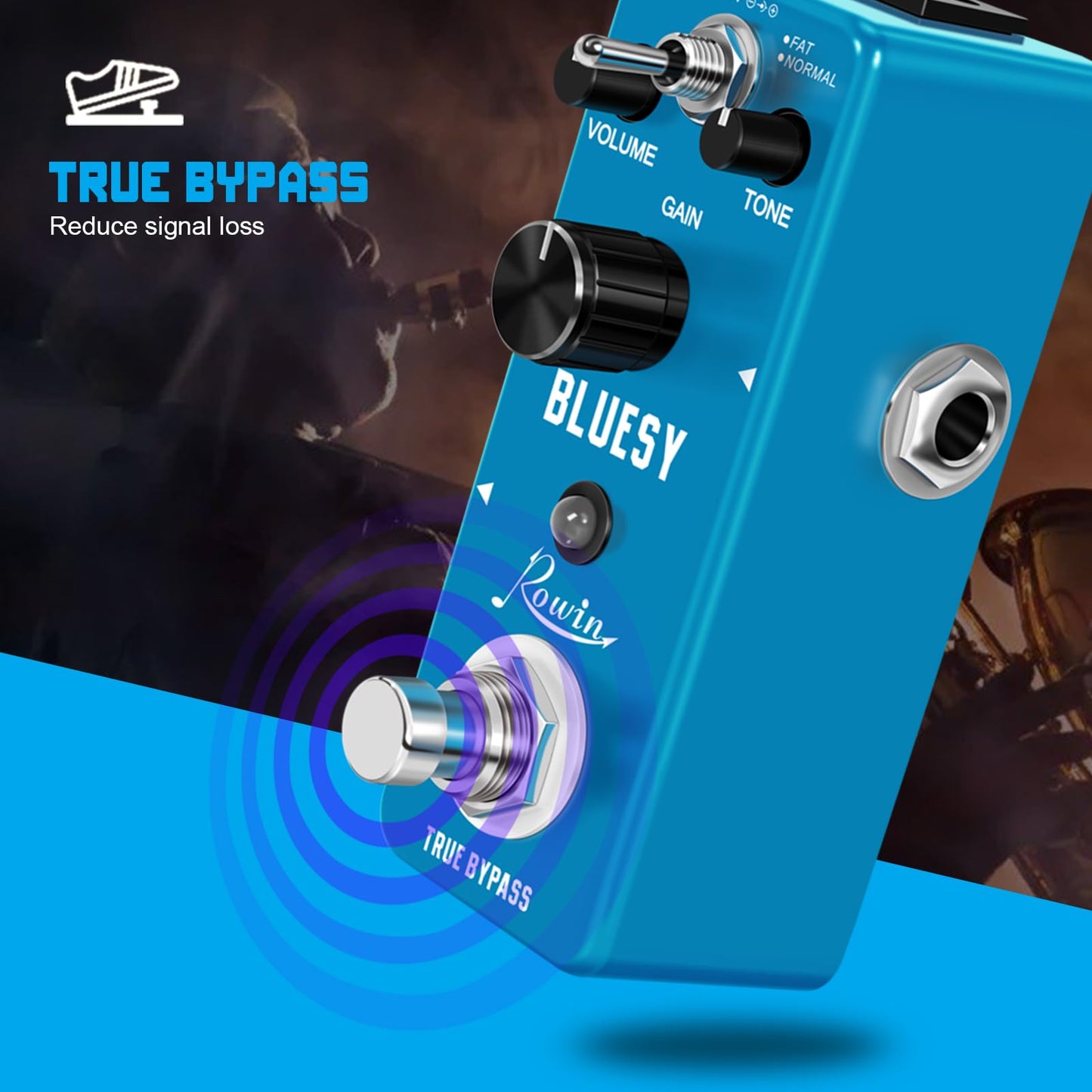 Pedal de Efecto de Vacío Vintage Rowin Bluesy para Guitarra