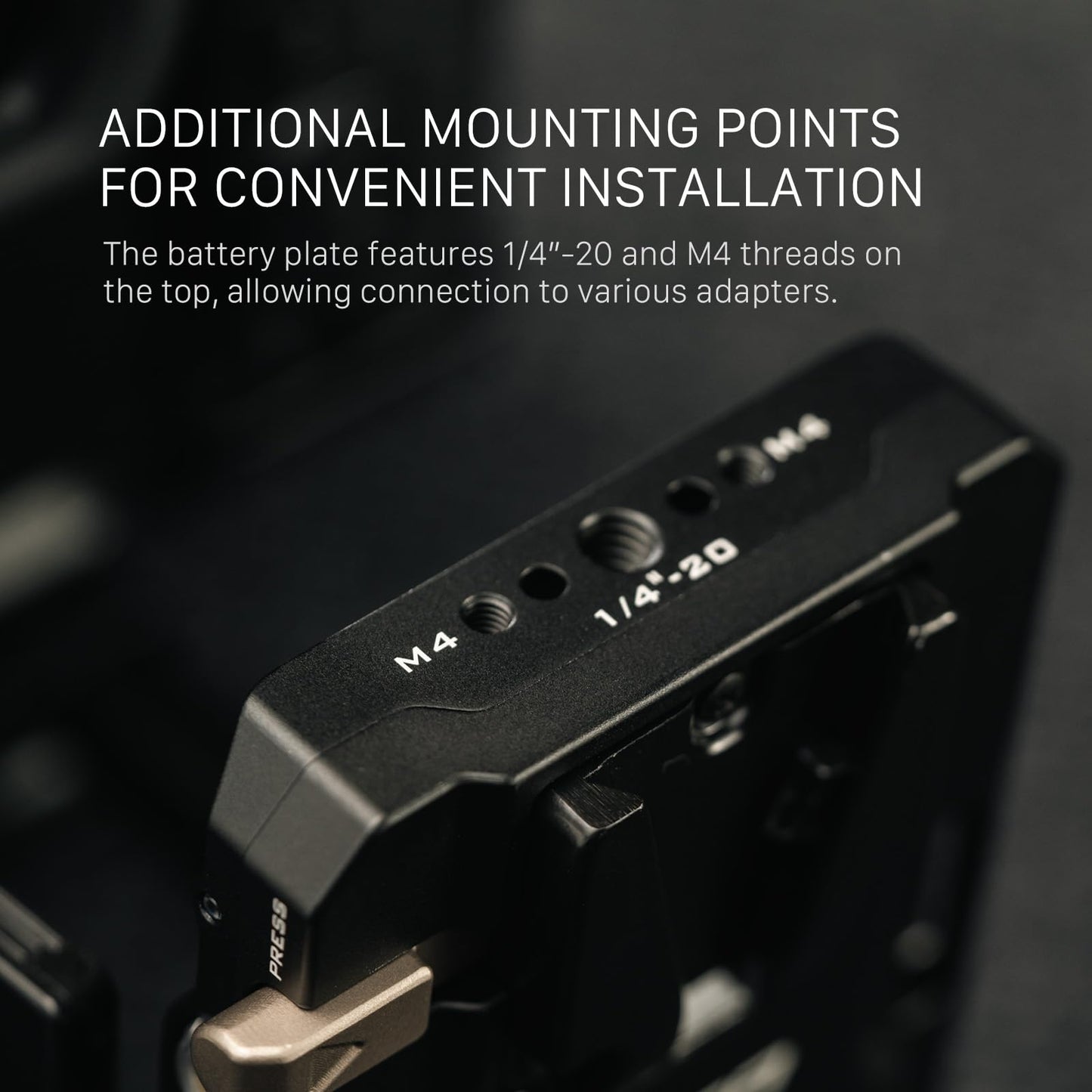 Tilta Placa De Batería para Montaje Mini PD V Incluye Conexiones P-Tap, USB-C Y Lemo De 2 Pines Compatible con Varillas Dobles Lws De 15 Mm | Características De Roscas 1/4” -20 Y M4 6 X 9 X 3.5 Negro