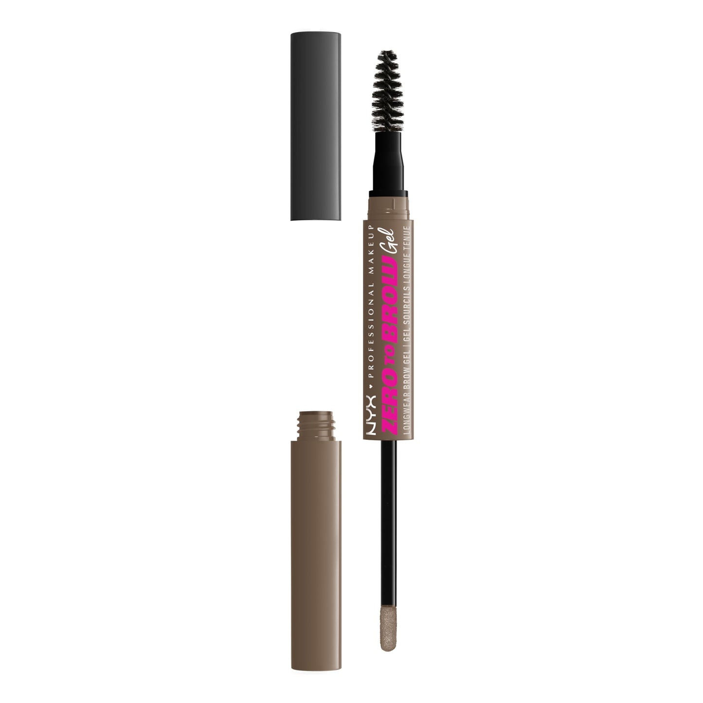 NYX Professional Makeup, Zero To Brow, Gel de Cejas con Color, Tono Ash Brown