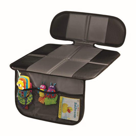 Protector de Asiento de Coche RabbitStorm Universal Negro Antipatinaje para Bebé Resistente al Agua y la Suciedad con Correas Superiores y 3 Bolsillos de Almacenamiento