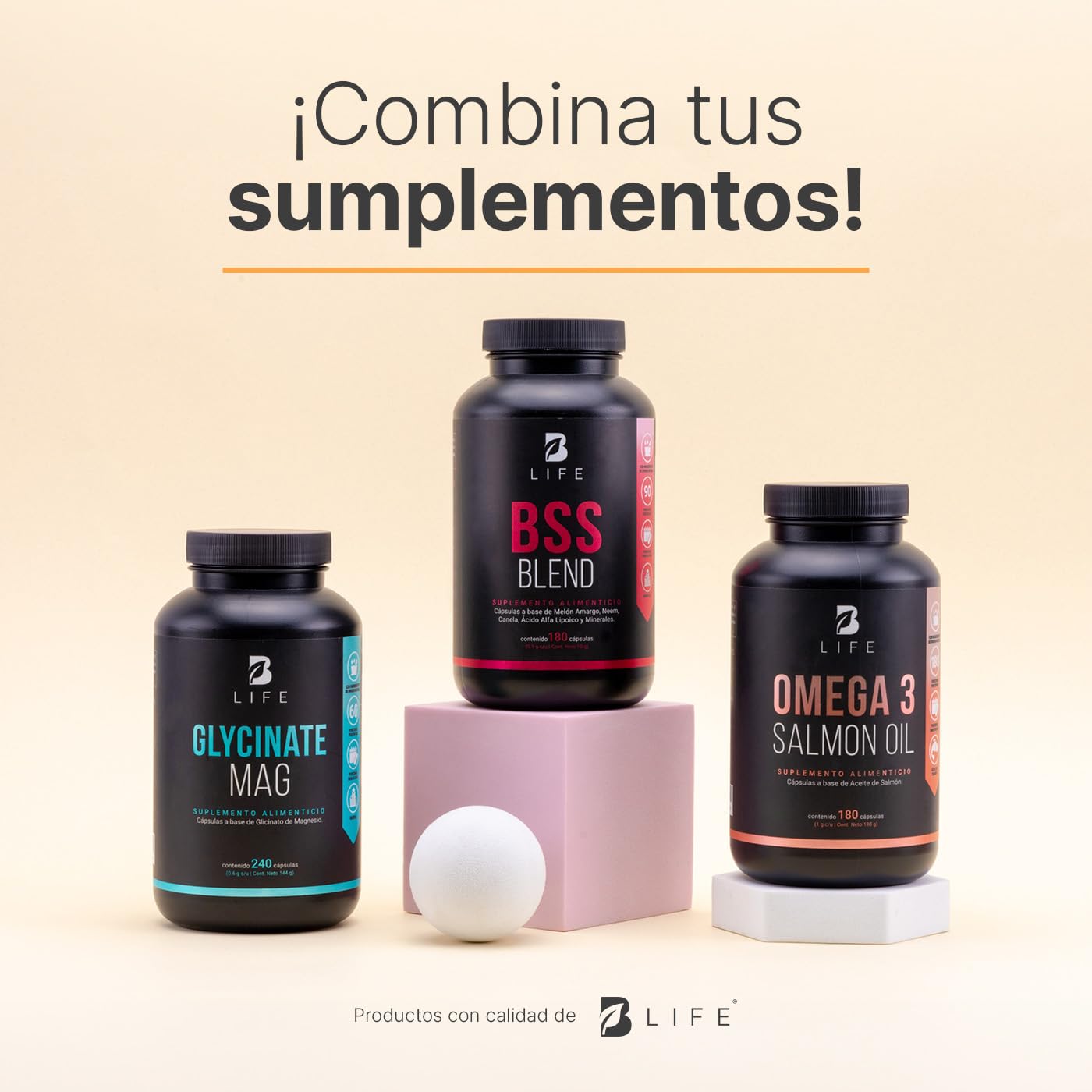 Cápsulas Naturales BSS B Life Melón Amargo Neem Canela 500 mg
