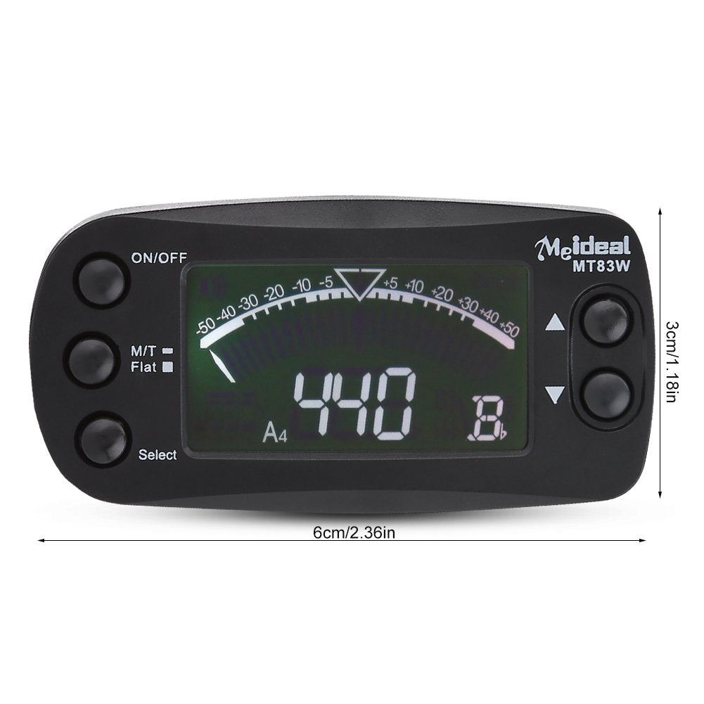 Bnineteenteam Clip On Guitar Tuner, 2 in 1 Guitar Tuner with Metrónomo, Digital Guitar Tuner with LCD Display, Portable Clip-On for Guitar, Bass, Violin, Ukulele, Musician, Student, Home Use