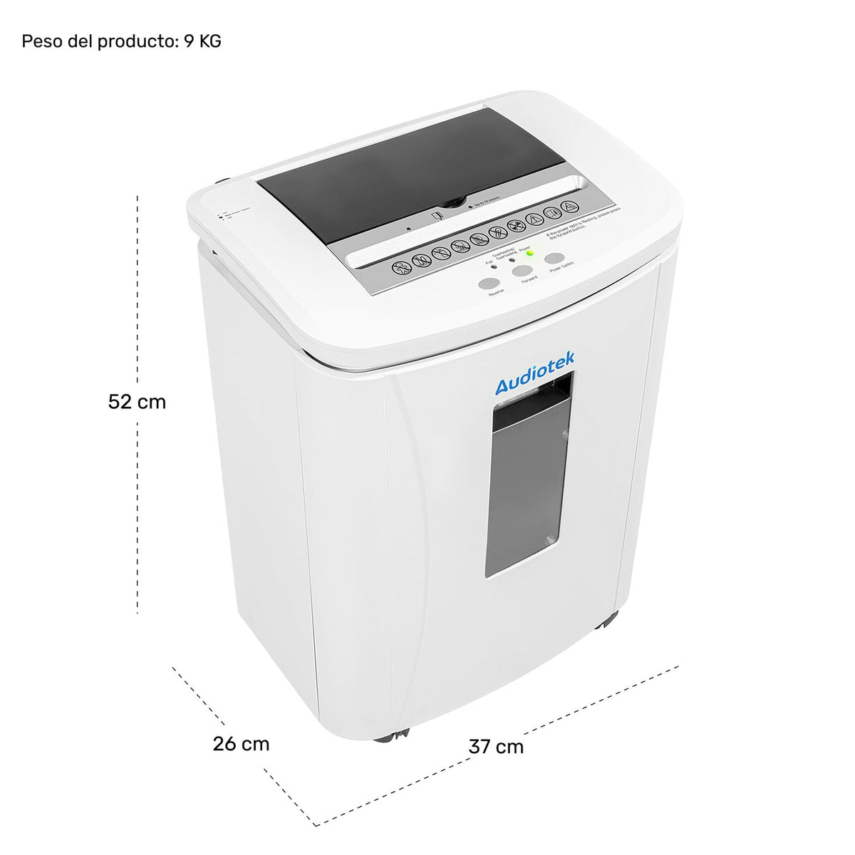 Trituradora de Papel AUDIOTEK Negro Corte Cruzado P4 150 Hojas con Alta Seguridad para Oficina y Hogar