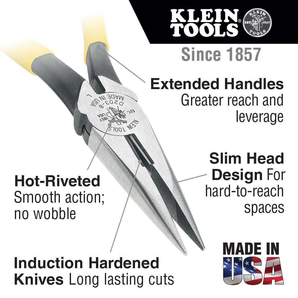 Klein Tools 80020 Juego de herramientas con alicates de lineman, cortadores diagonales y alicates de punta larga, con cuchillos endurecidos por inducción, 3 piezas