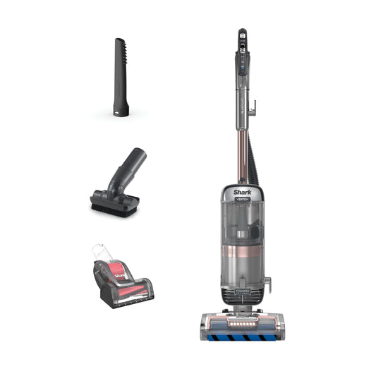 Shark AZ2002 Aspiradora Vertical Vertex DuoClean PowerFins con Cepillo de autolimpiable y Filtro HEPA, Capacidad de 1 Cuarto de galón, Oro Rosa