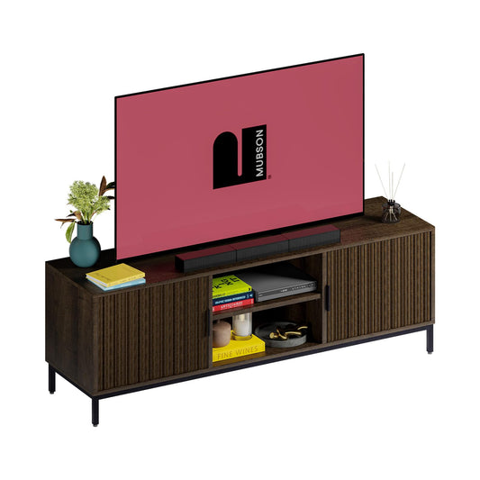 Mueble para TV MUBSON Gris 150x40 cm con 4 Compartimientos para Consolas o Bocinas