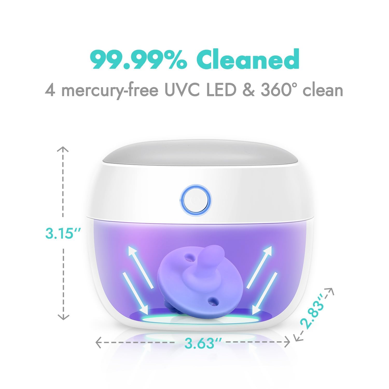 Esterilizador Portátil Papablic Luz UV Blanco 99.99% Esterilización USB