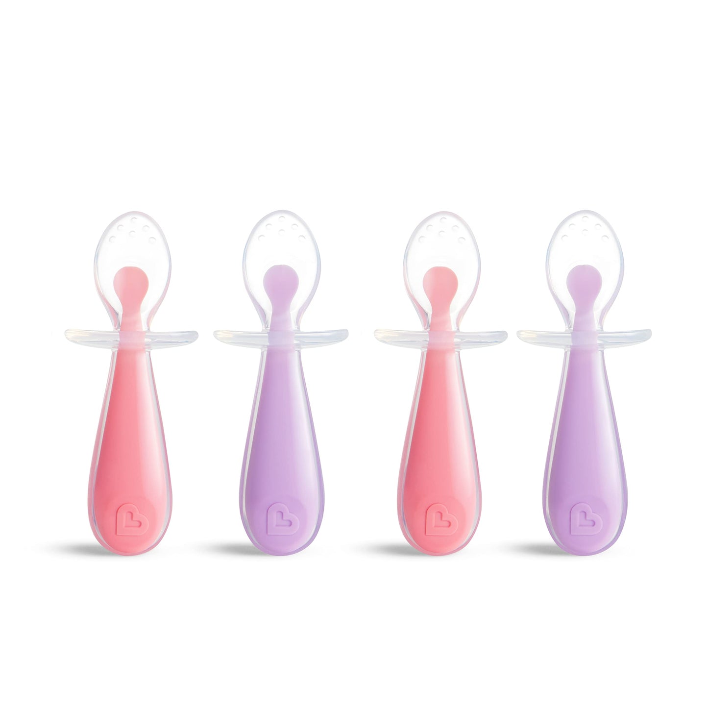 Cucharas Entrenadoras de Silicona Munchkin Rosa Morado Paquete de 4