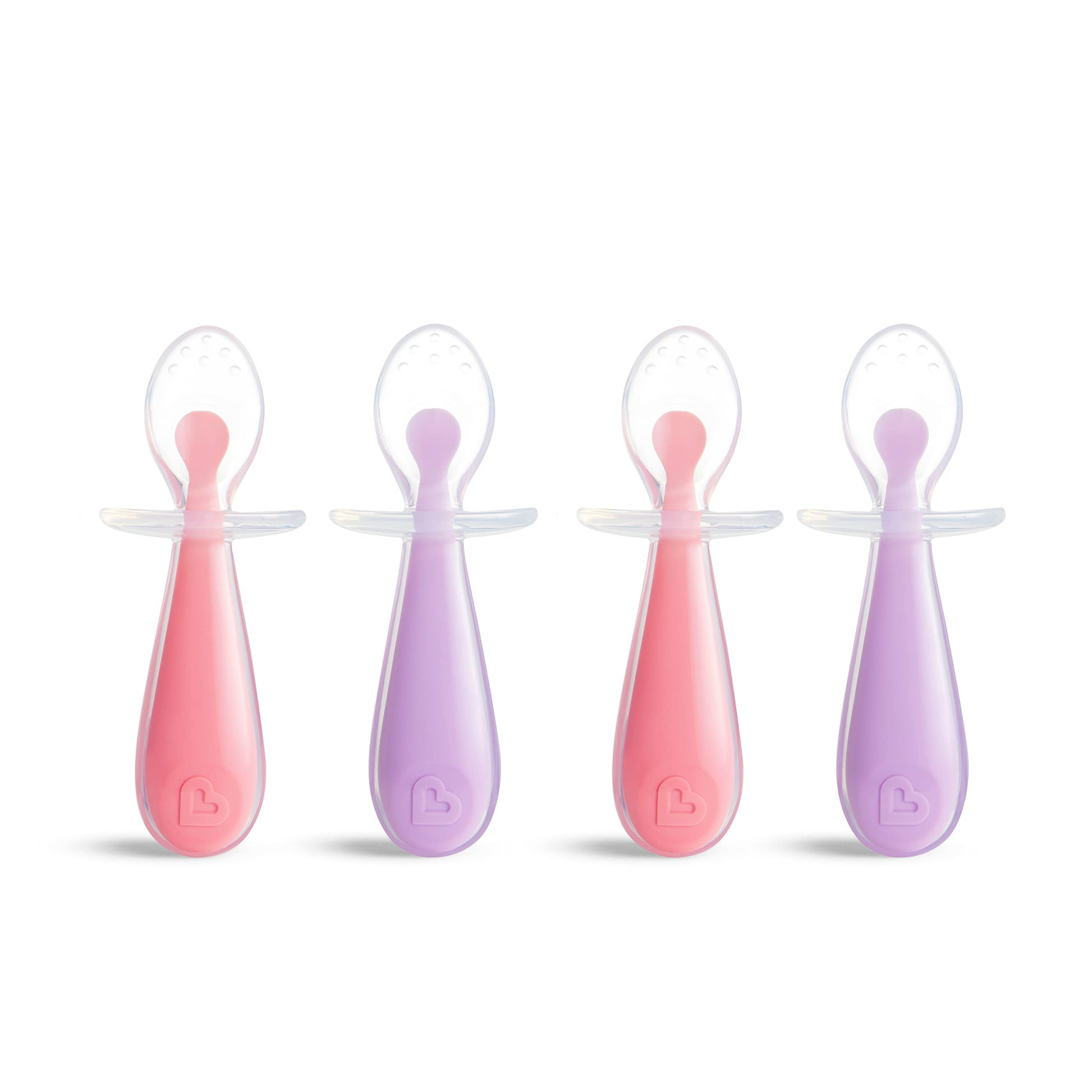Cucharas Entrenadoras de Silicona Munchkin Rosa Morado Paquete de 4