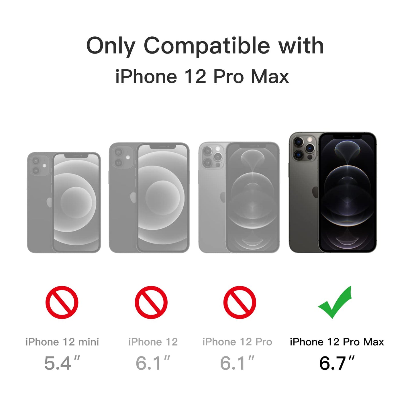 JETech Funda Magnética para iPhone 12 Pro MAX 6.7 Pulgadas Compatible con MagSafe, Carcasa Translúcida Mate Trasera Fina Antigolpes (Negro)