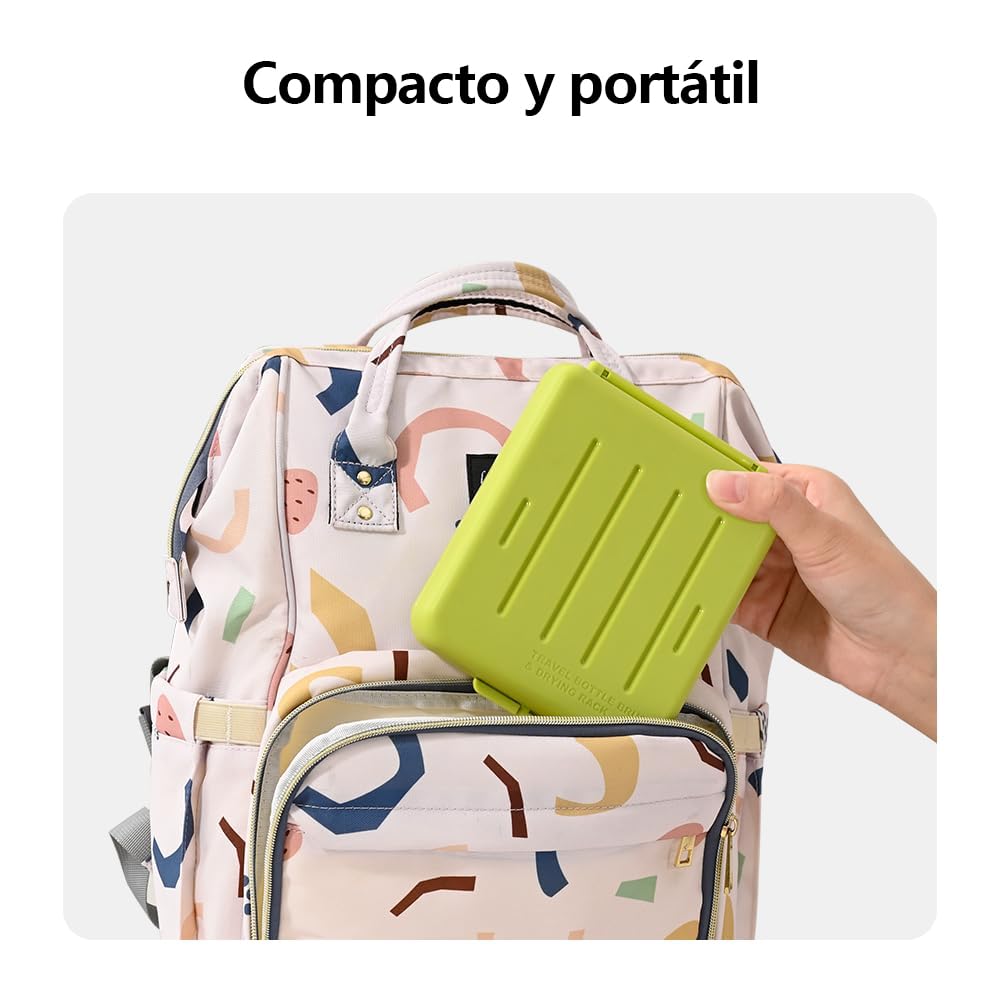 YOU ER MEI Estante de Secado de Biberones de Viaje con Juego de Brochas para Mamilas y Chupones