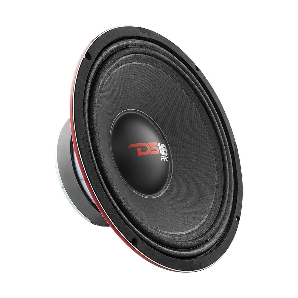 DS18 PRO-X10M Loudspeaker - 10", Midrange, Red Steel Basket, 600W MAX, 300W RMS, 8 Ohms - Premium Quality Audio Door Speakers for Car or Truck Stereo Sound System (1 Speaker)