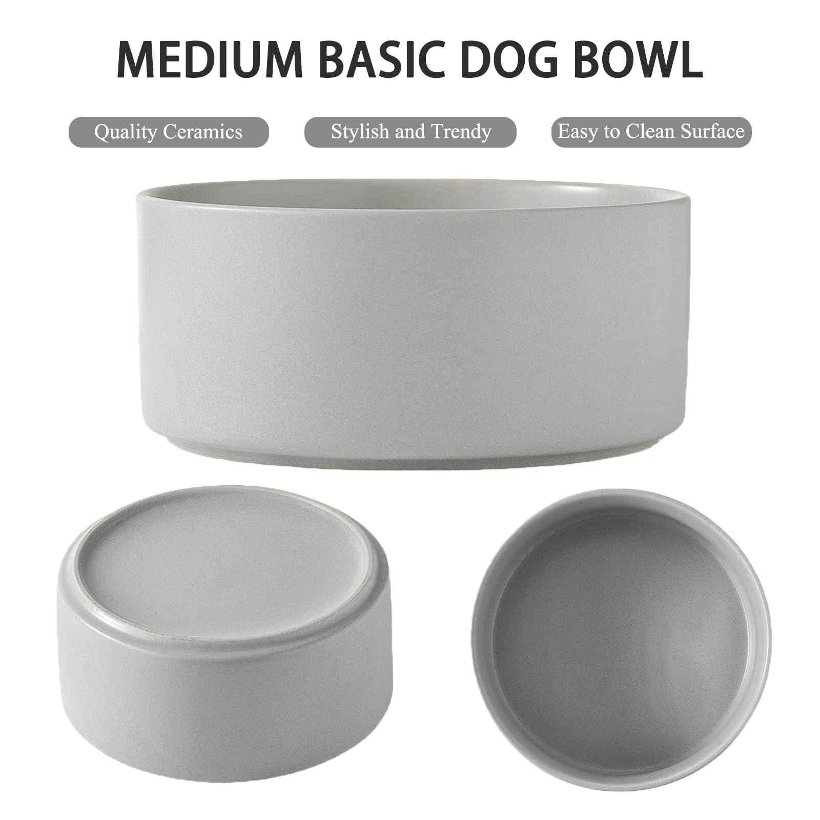 Comedero Elevado de Cerámica Welloyed Azul con Base de Bambú para Perros Pequeños y Medianos