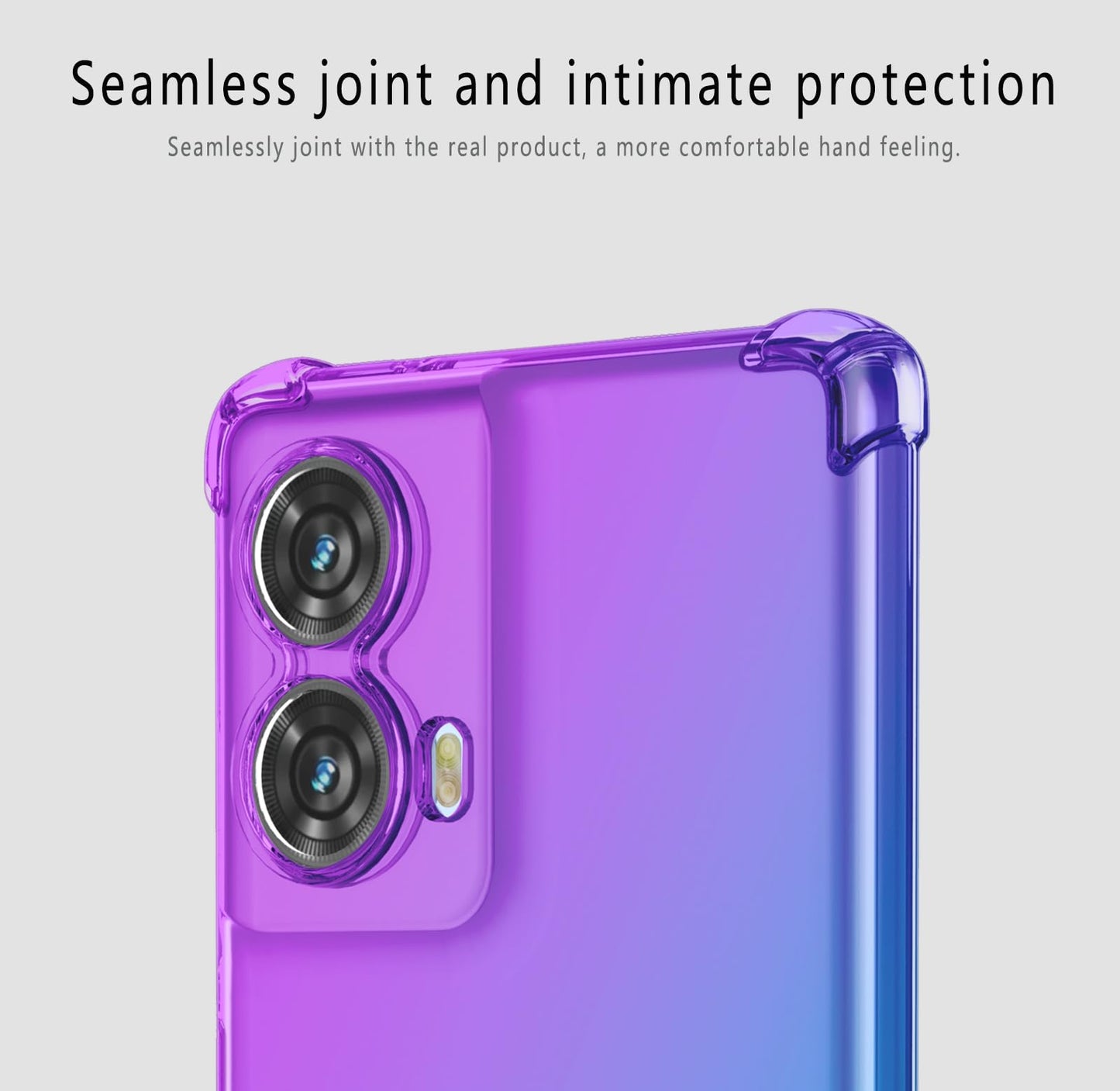 DABUNA Funda para Motorora Moto G85 5G Case Uso Rudo,Transparente Colores Degradados Protectora de Cámara Anticaída Carcasa Bumper(Púrpura Azul)
