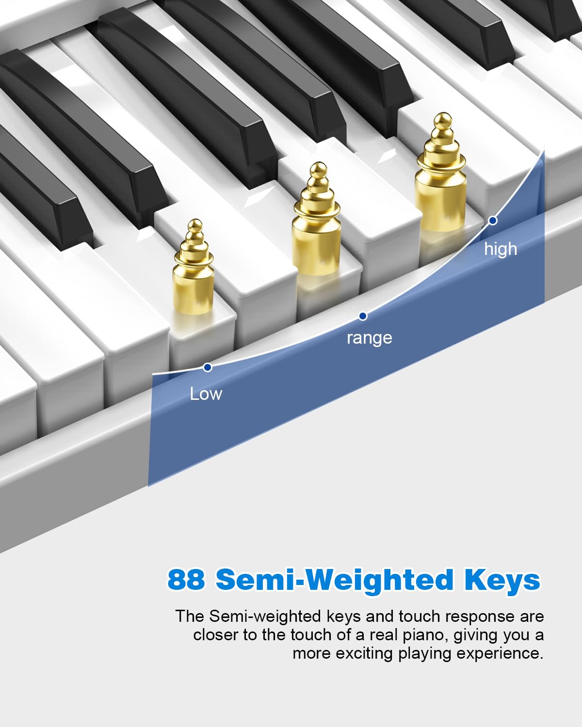 Teclado de Piano OYAYO Negro Plegable 88 Teclas para Principiantes