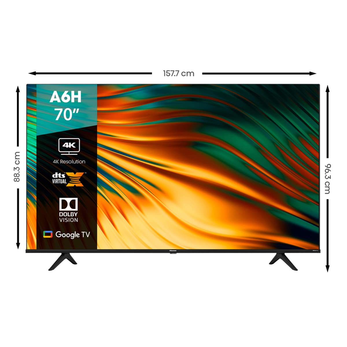 Hisense Pantalla 70" UHD Smart TV LED 70A6H Google TV