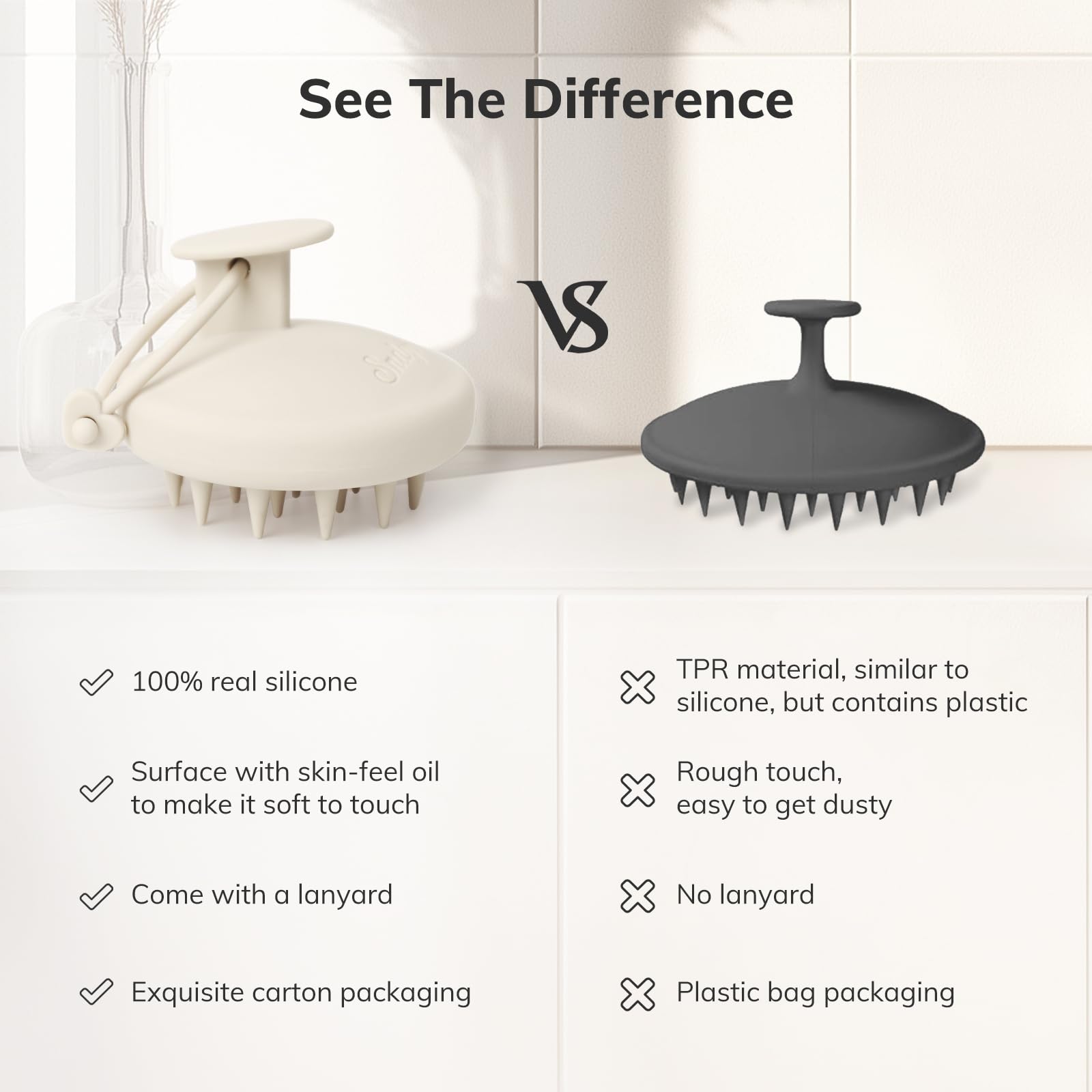 Sndyi Cepillo Champú Masajeador del Cuero Cabelludo de Silicona, Cepillo Exfoliante del Cuero Cabelludo para la Eliminación de la Caspa, Cepillo para el Crecimiento del Cabello (Avena)