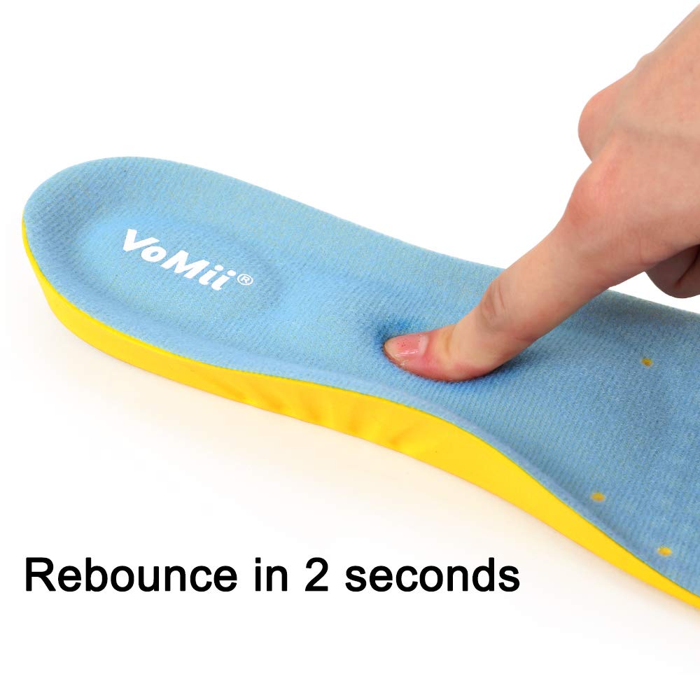Plantillas VoMii Espuma Viscoelástica Poliuretano para Fascitis Plantar Cómodas y Transpirables para Mujer, Hombre y Niño