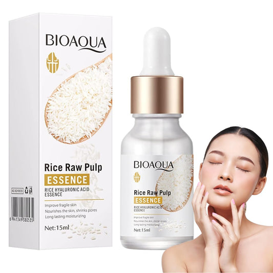 UNIVERSOENLINEA.COM Serum Cuidado Facial Arroz Aclara Y Reduce Manchas Oscuras Mejora Apariencia de La Piel Acido Hialurónico Mejora la Piel frágil, Nutre la Piel, Encoge los Poros, Hidratación de Larga Duración, Cuida Bien la Piel Hidratante y Tierna