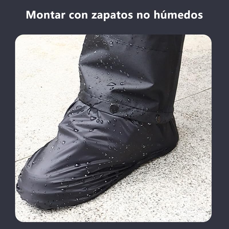 Impermeables SINOLL Reflectantes Negro con Fundas de Zapatos para Motocicletas y Bicicletas