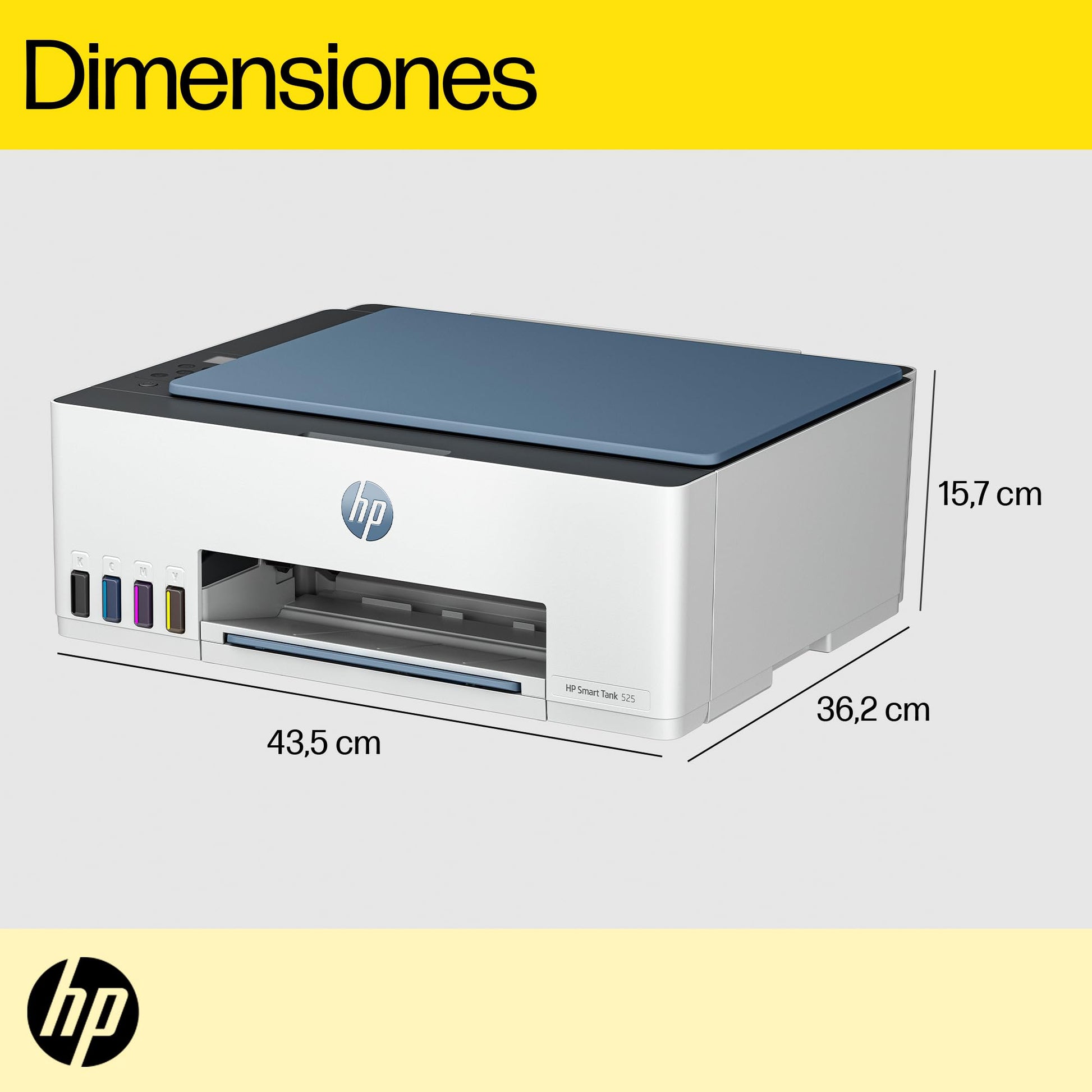 HP Impresora Multifuncional Smart Tank 525, Tinta Continua, Color, USB, Dúplex (Doble Cara) Manual, hasta 2 años de Garantía* (1F3W3A)