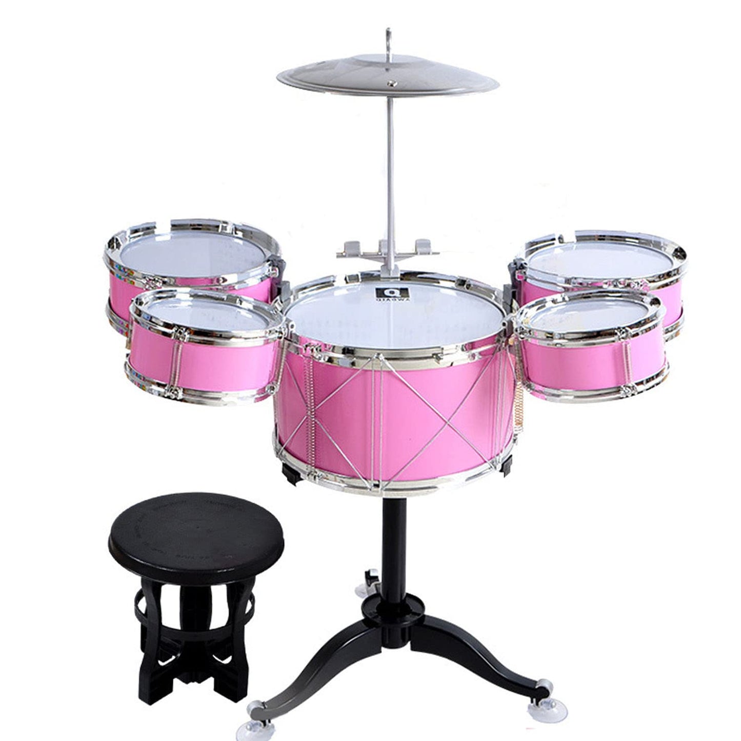 Adecuado para niños de 3 a 7 años, juego de tambor para niños, tambor de jazz (rosa)