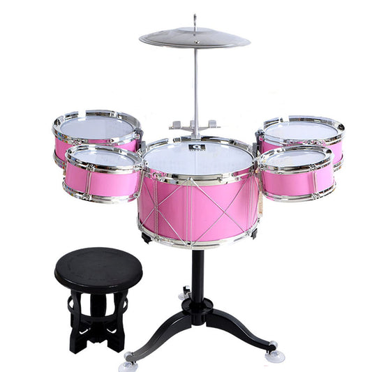 Adecuado para niños de 3 a 7 años, juego de tambor para niños, tambor de jazz (rosa)