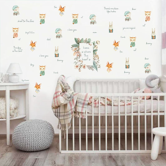 Calcomanías de Pared Feel Kozi Multicolor Extraíbles para Habitación de Niños